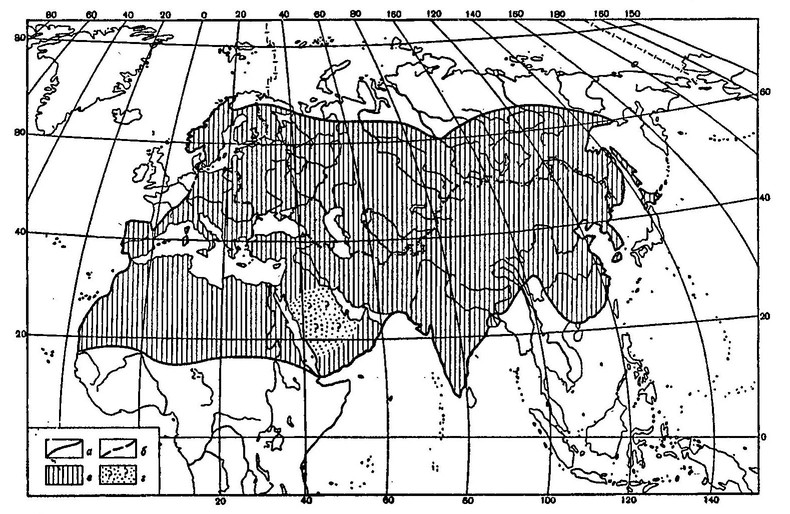 Рисунок 63. Область распространения филина